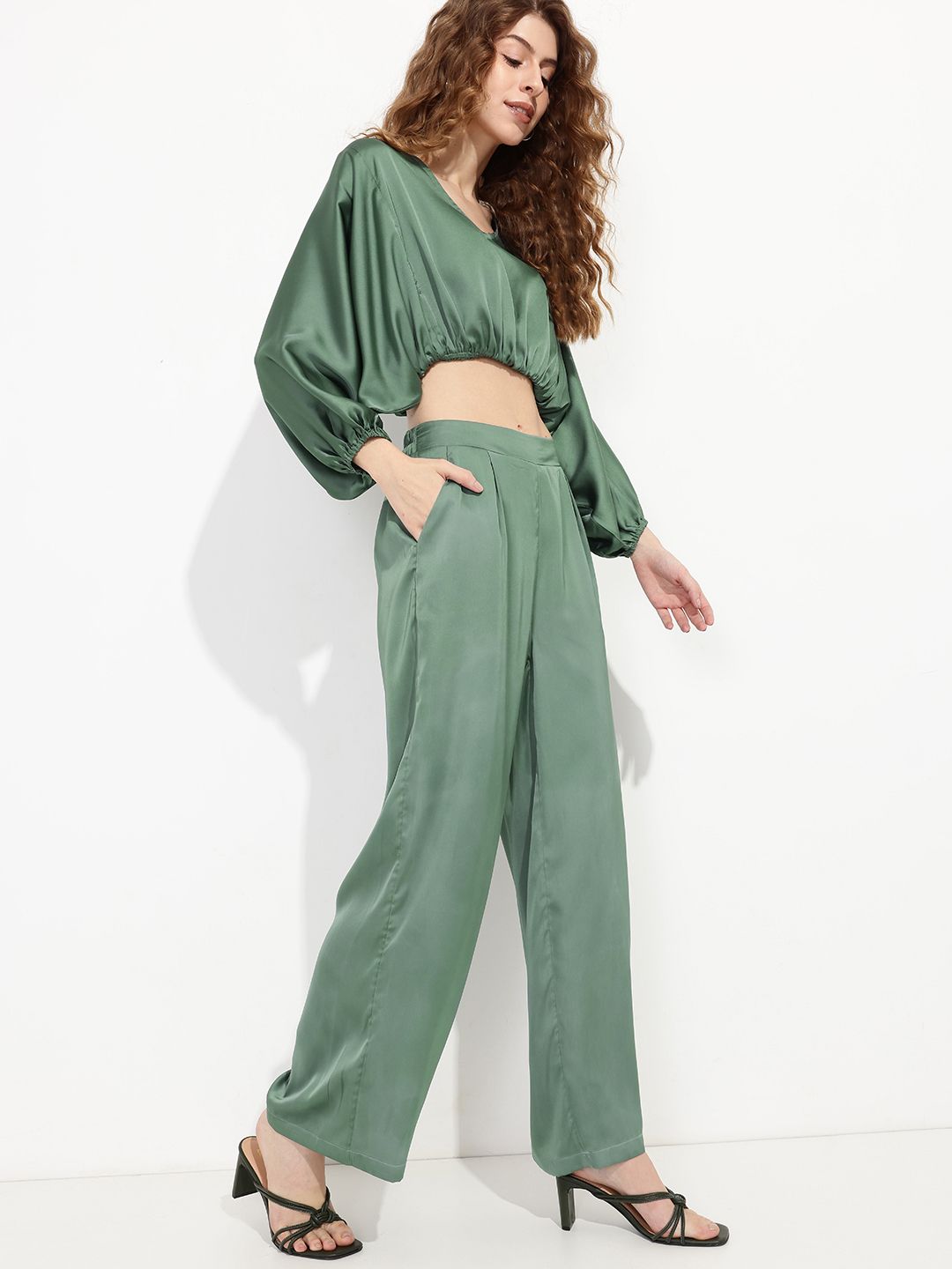 DressBerry Comfort Glam Silky State Flared Trouser