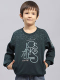 Monte Carlo Boys Cotton Green Printed Round Neck Full Sleeves Pullover Sweatshirt