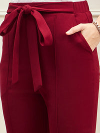 Berrylush Women Smart Skinny Fit High-Rise Trousers