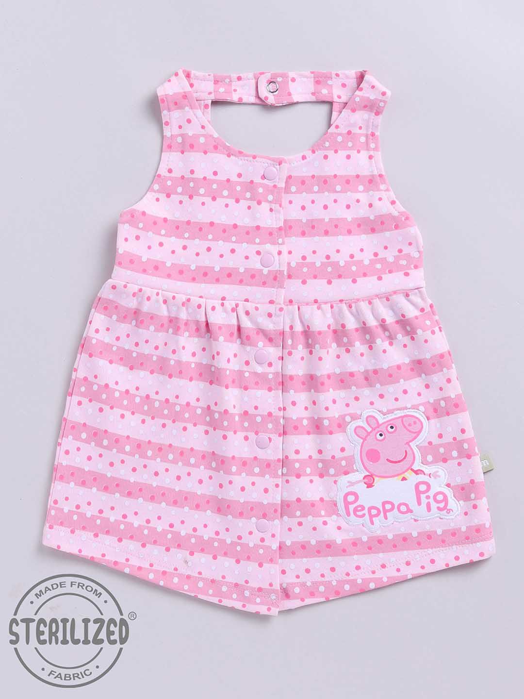 Moms Love Infant Girls Peppa Pig Printed Pure Cotton Fit & Flare Dress