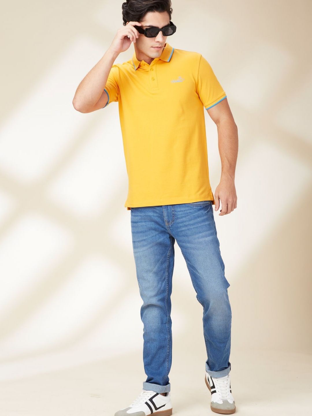 Being Human Men Solid Polo Collar Cotton T-Shirt