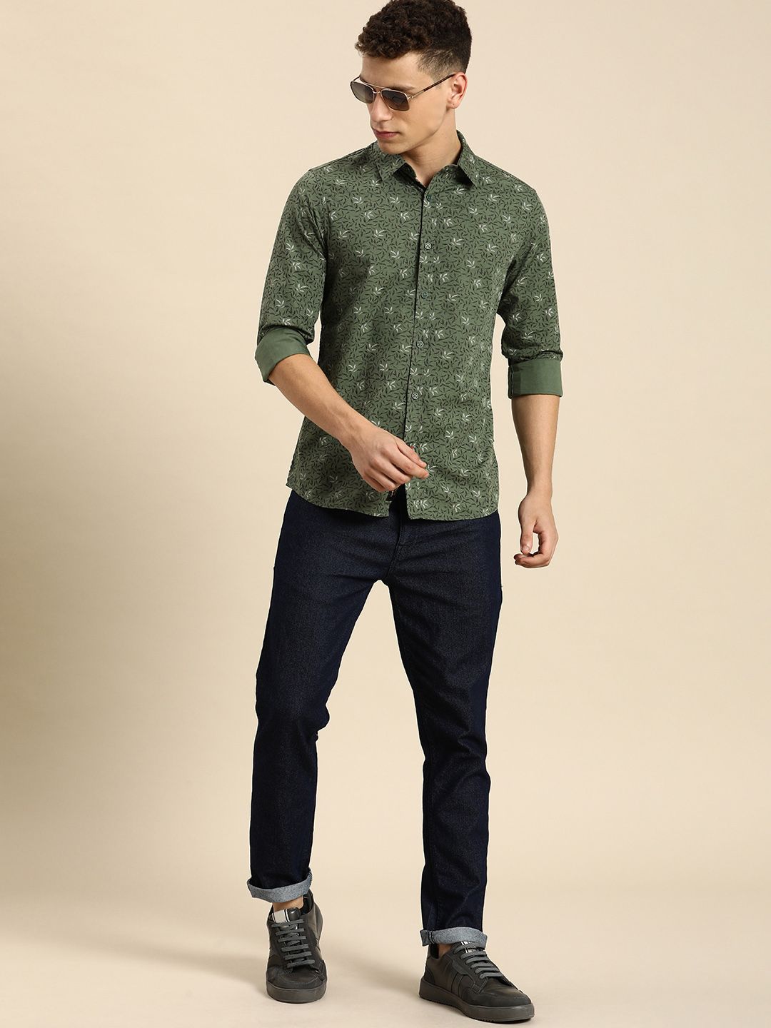 Being Human Pure Cotton Floral Printed Casual Shirt