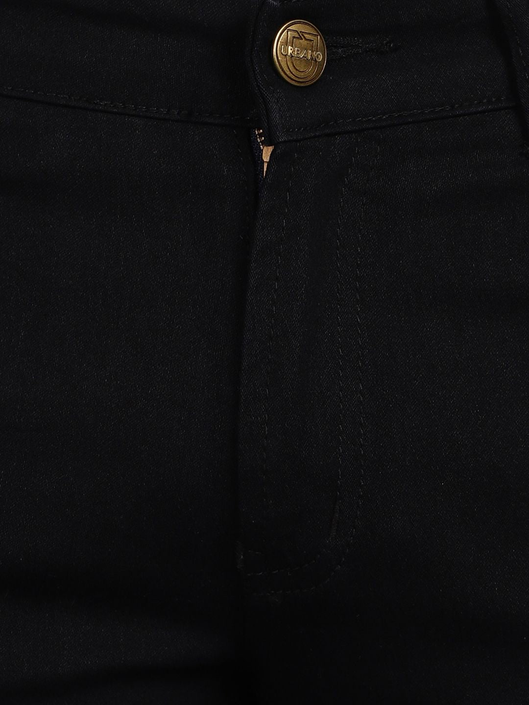 Urbano Fashion Men Black Slim Fit Mid-Rise Clean Look Stretchable Jeans