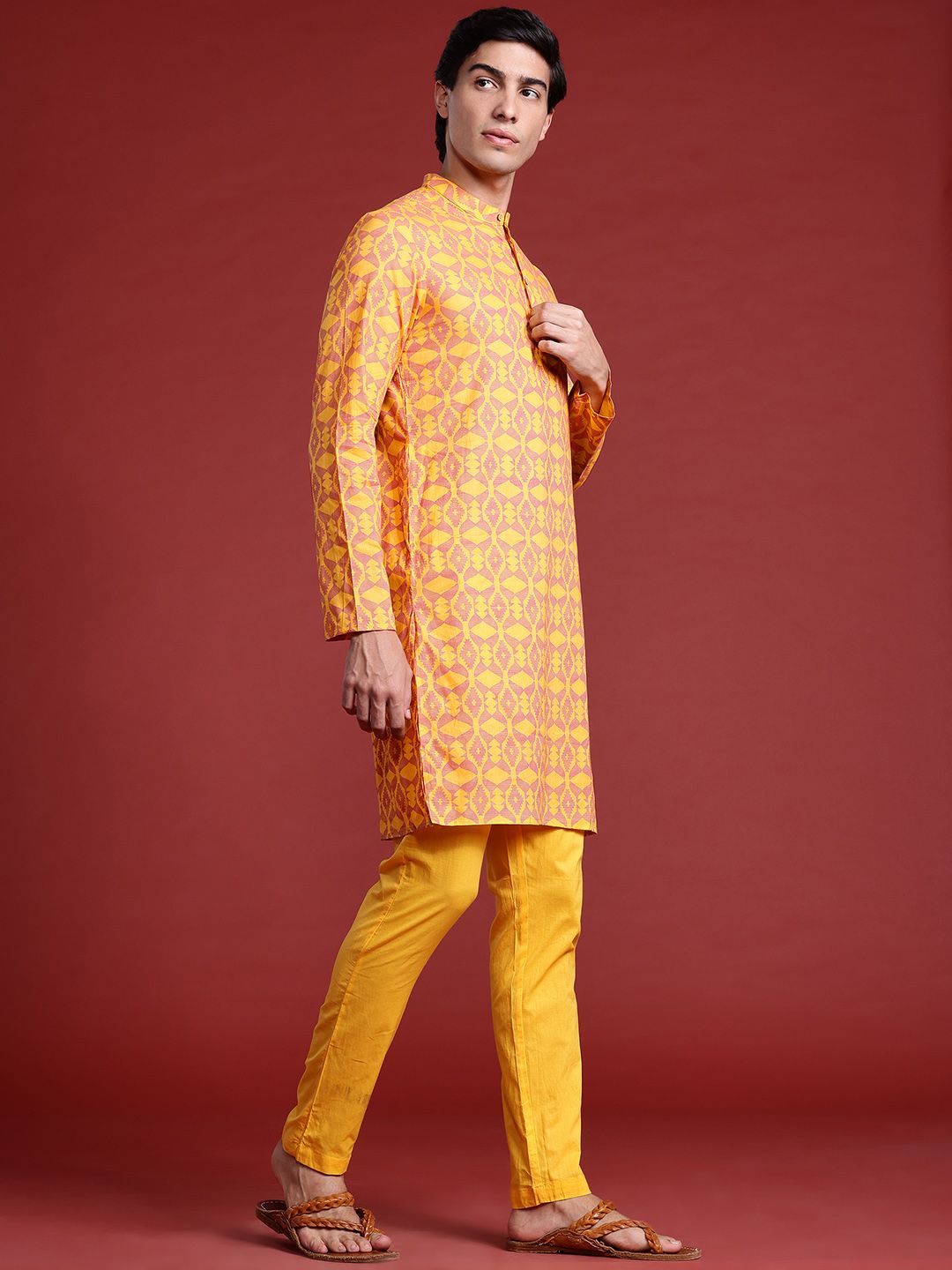 Anouk Printed Regular Pure Cotton Kurta with Trousers