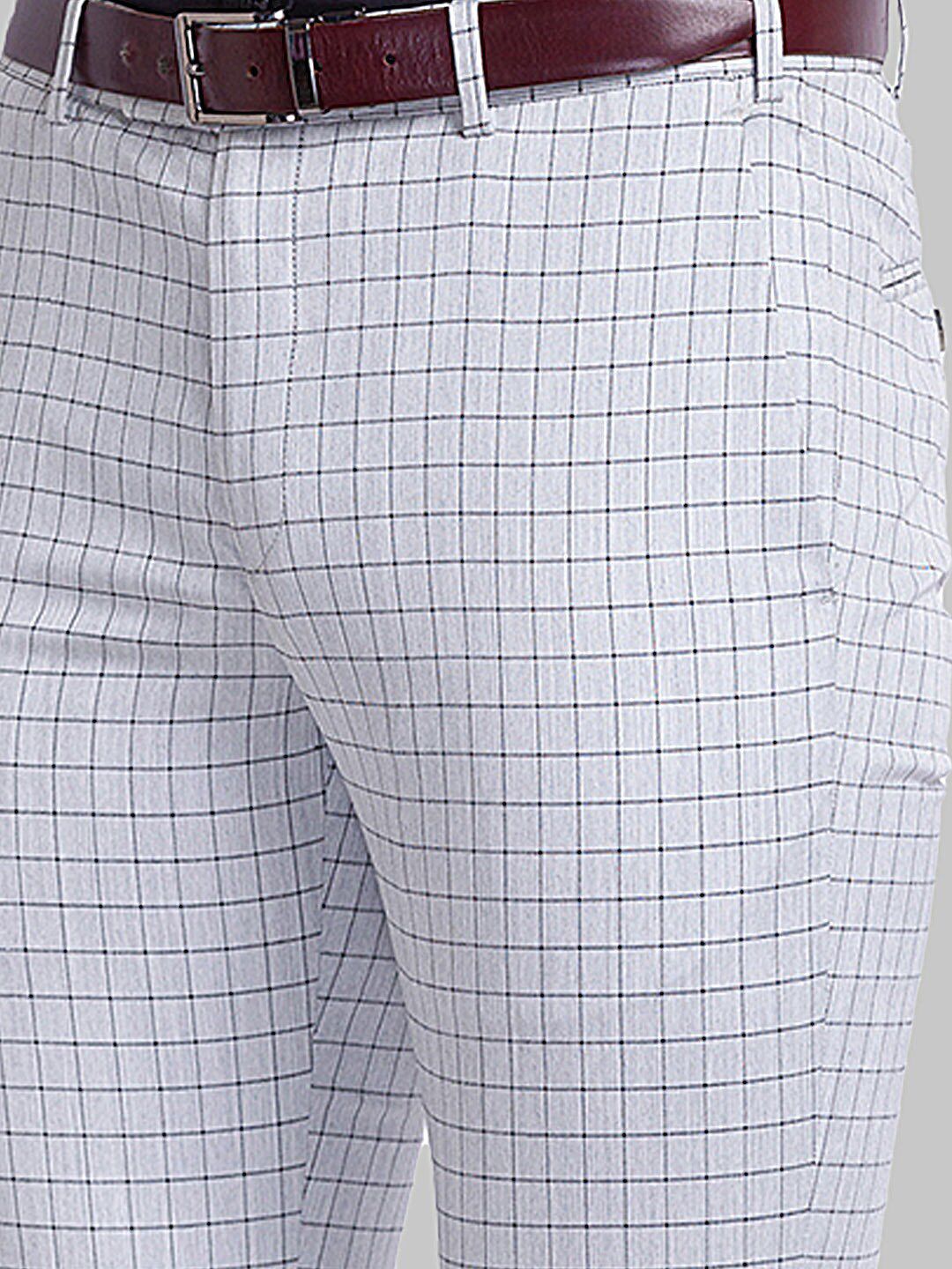 Park Avenue Men Checked Formal Trousers