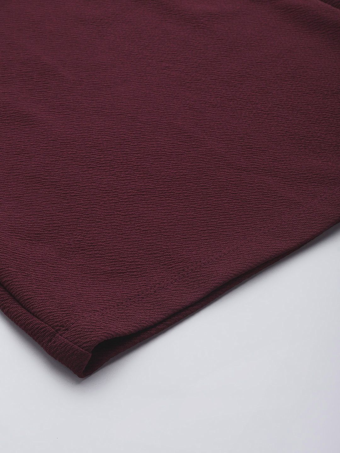 SASSAFRAS Women Burgundy Comfort Flared Easy Wash Bootcut Trousers