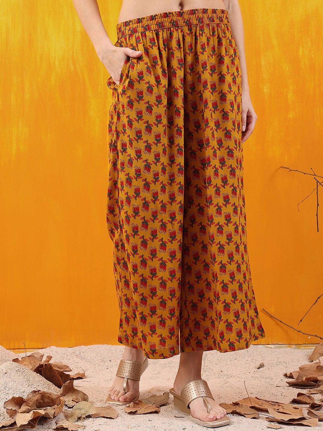 KALINI Floral Printed Kurta with Palazzos & Dupatta