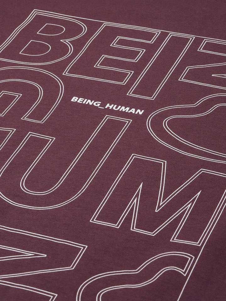 Being Human Pure Cotton Brand Logo Printed Slim Fit T-shirt