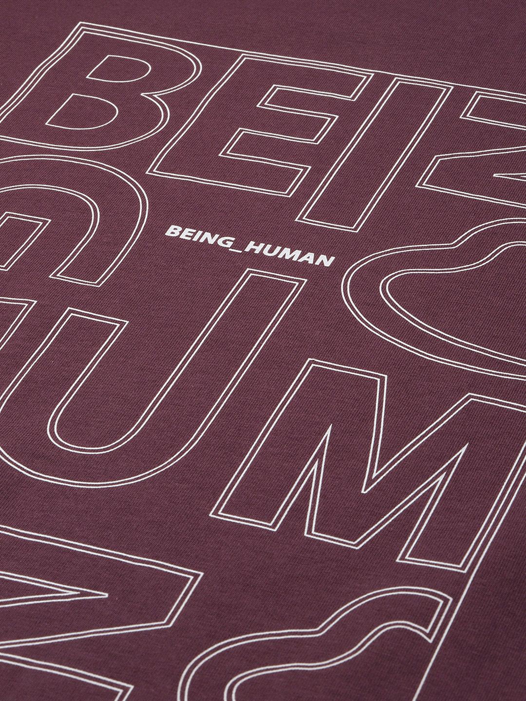 Being Human Pure Cotton Brand Logo Printed Slim Fit T-shirt