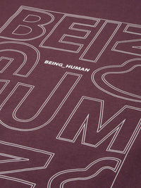 Being Human Pure Cotton Brand Logo Printed Slim Fit T-shirt