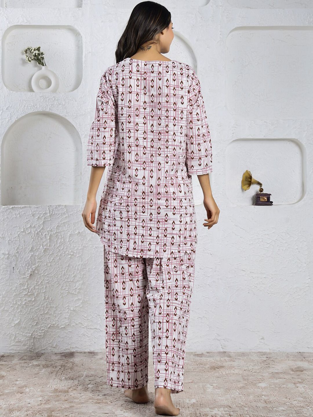 SANSKRUTIHOMES Ethnic Motifs Printed Pure Cotton Night suit