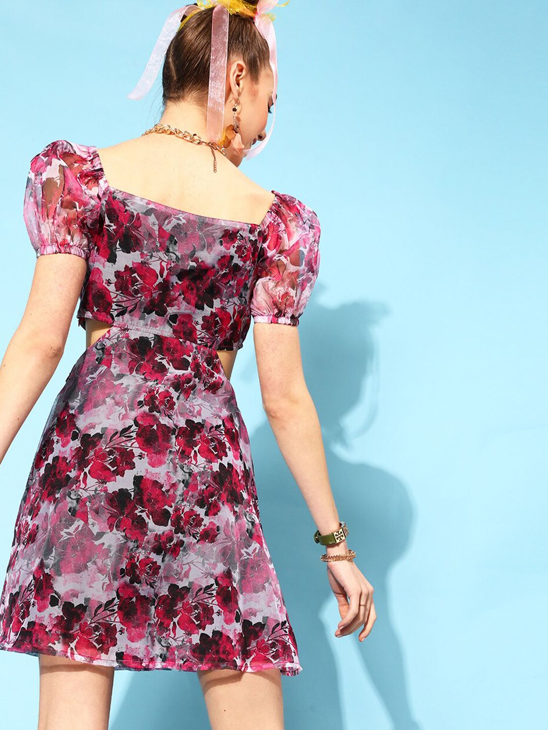 STREET 9 Floral Chiffon Mini Dress