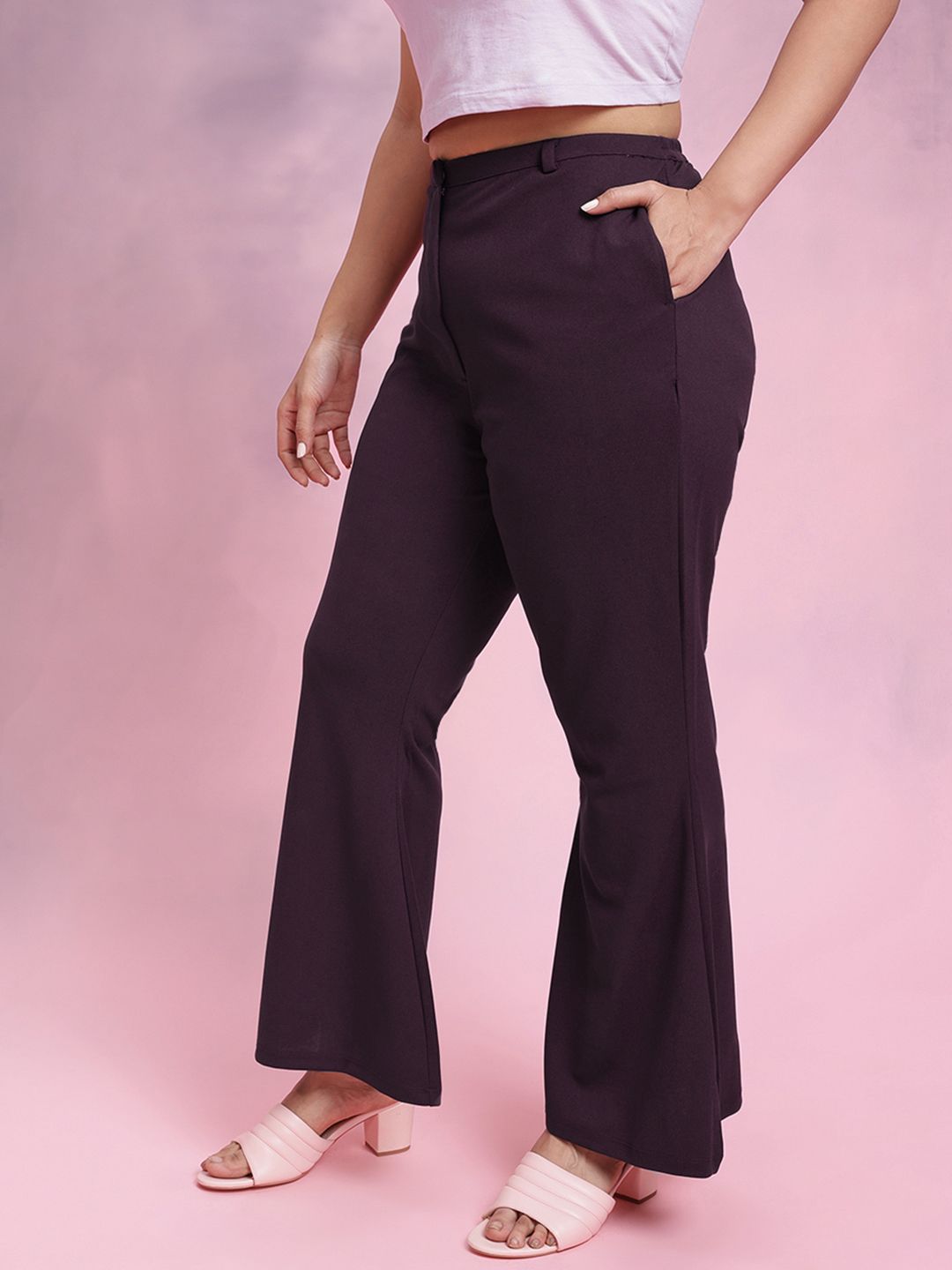 DressBerry Women Plus Size Flared Trousers