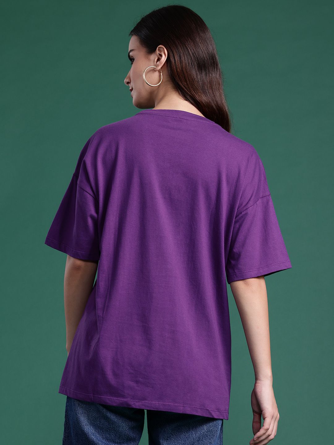 DressBerry Printed Drop-Shoulder Sleeves Pure Cotton T-shirt