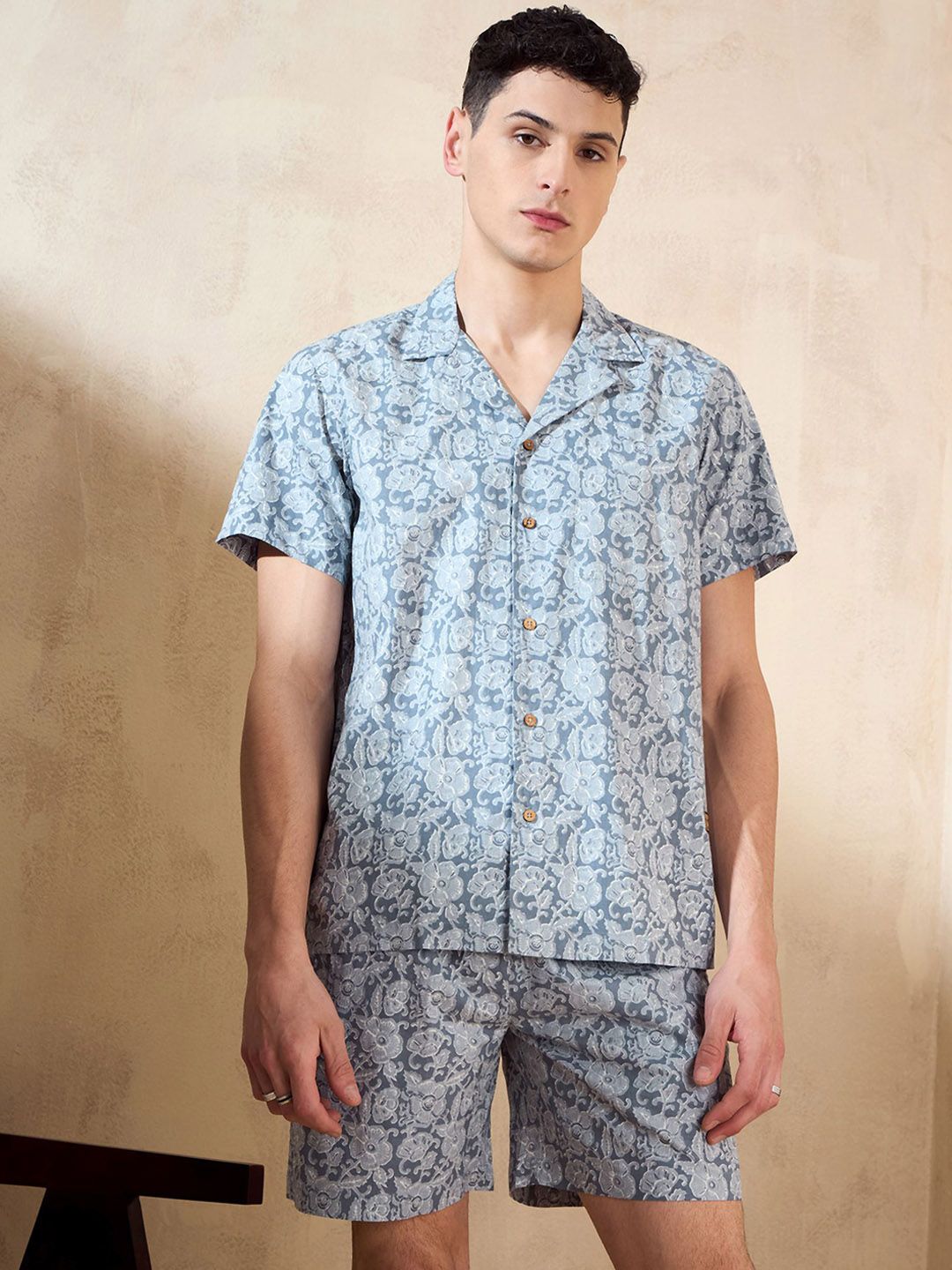 DENNISON Printed Pure Cotton Shirt & Shorts Co-Ord