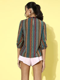 DressBerry Women Multi-Coloured Geometric Top