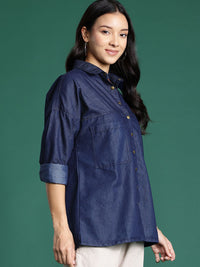 DressBerry Longline Chambray Casual Shirt