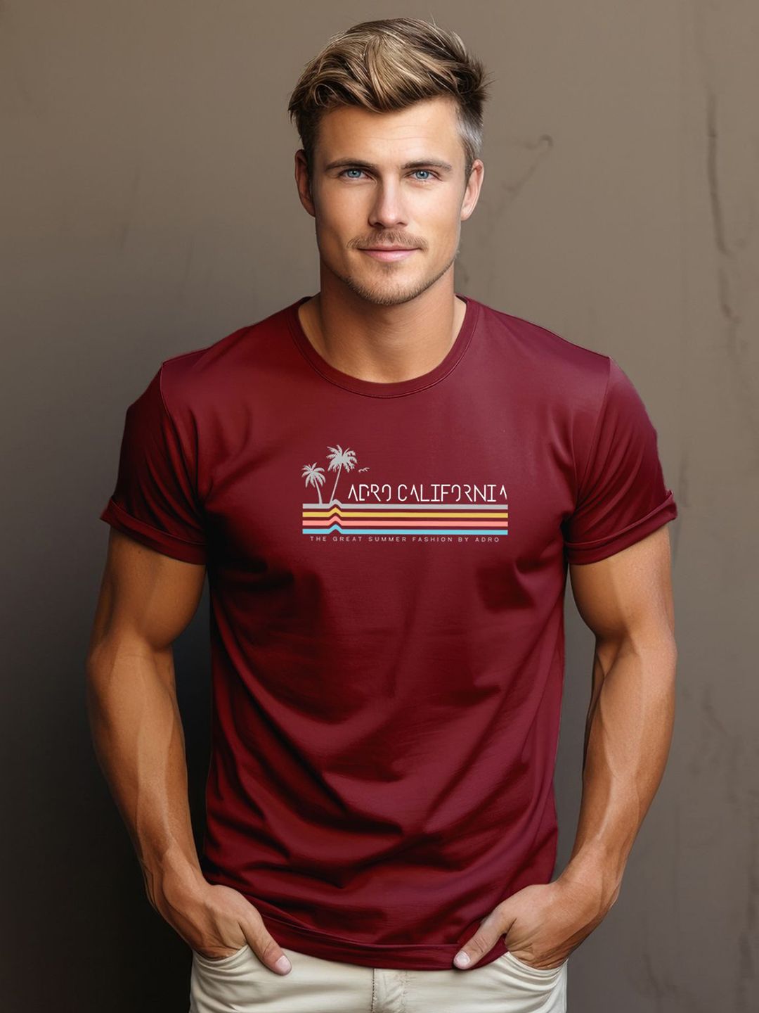 ADRO Typography Printed Round Neck Pure Cotton T-shirt