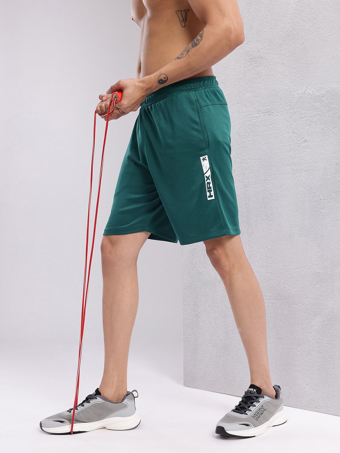 HRX by Hrithik Roshan Men Brand Logo Printed Mid-Rise Rapid-Dry Training Shorts