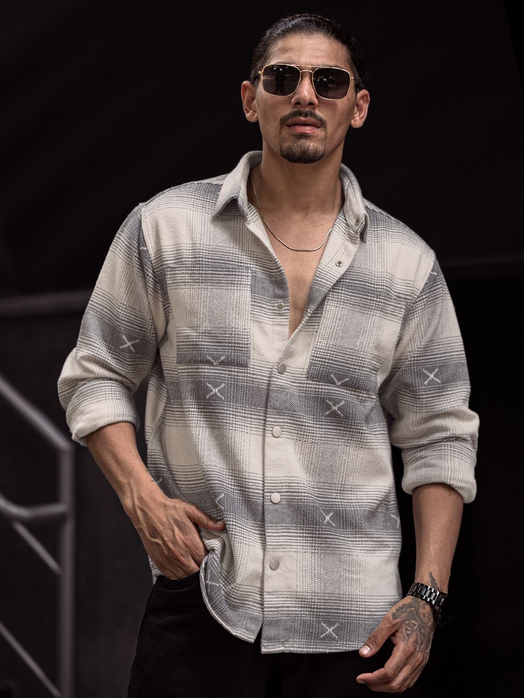 Powerlook Men Tartan Checks Opaque Checked Casual Shirt