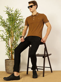 Thomas Scott Men Solid Polo Collar Cotton T-shirt