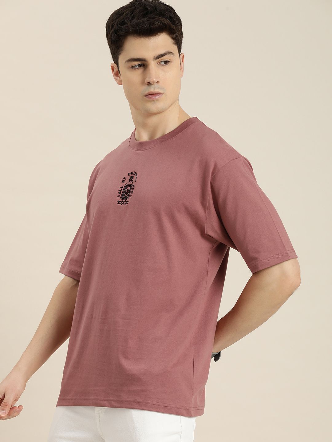 Difference of Opinion Men Graphic Embroidered Oversized T-shirt