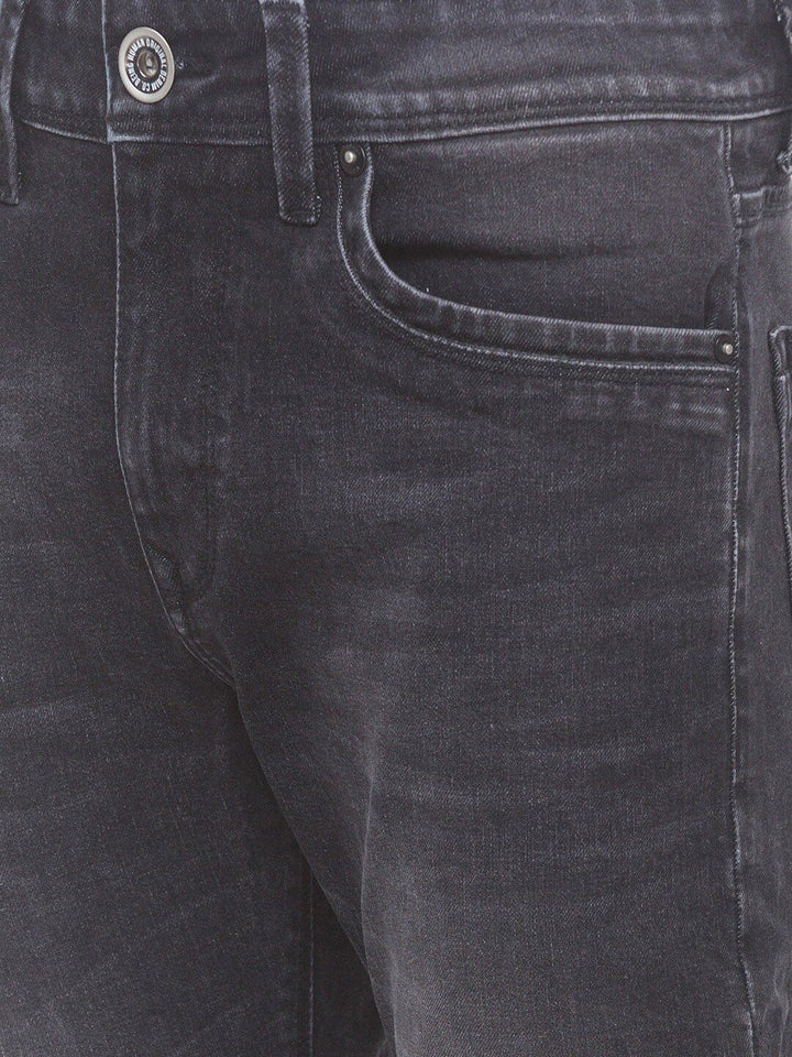 Being Human Men Black Slim Straight Fit Low Distress Heavy Fade Jeans