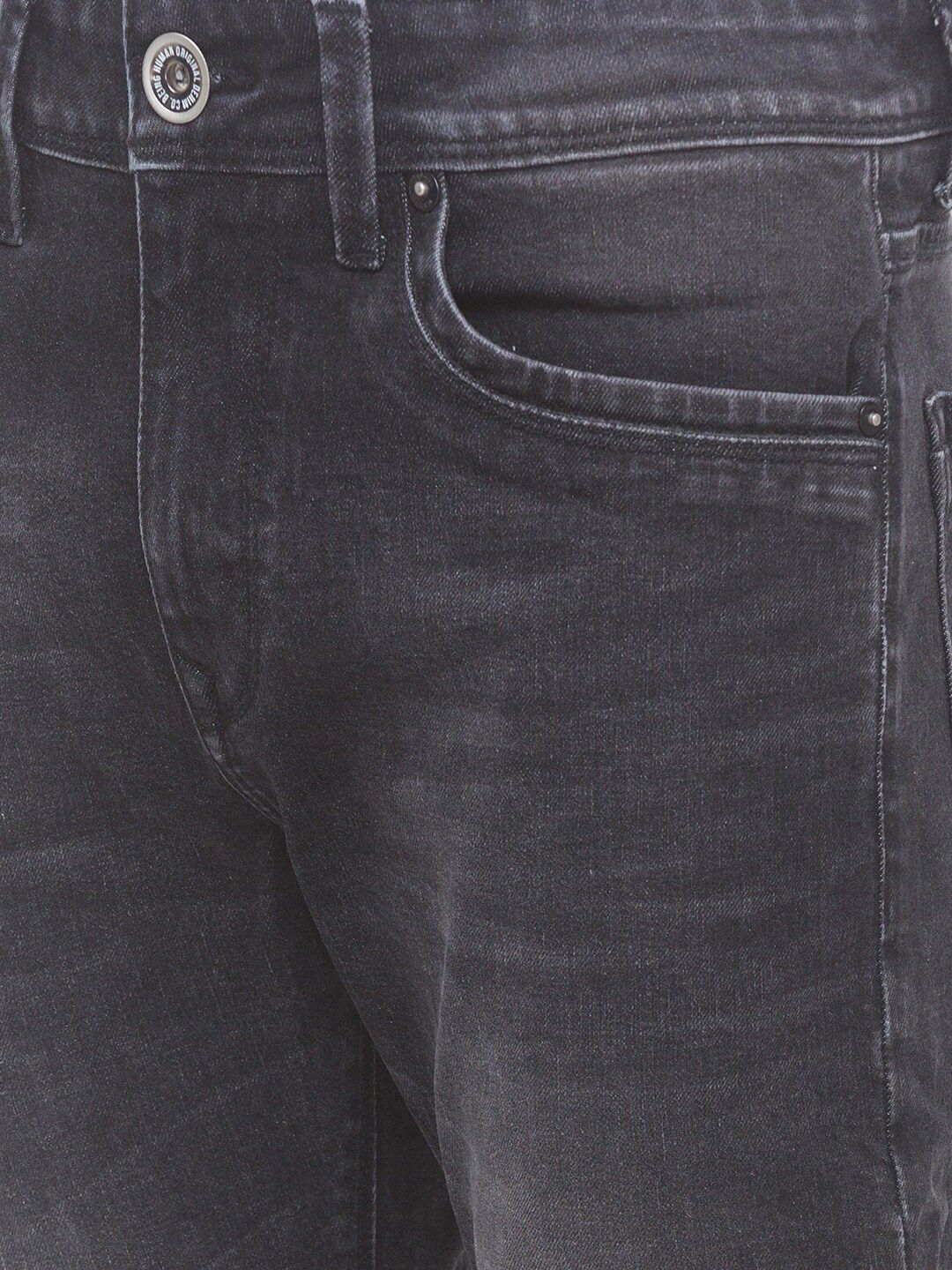 Being Human Men Black Slim Straight Fit Low Distress Heavy Fade Jeans