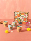 Chumbak Set Of 4 Printed Ceramic Cups Home Gift Sets