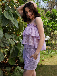 Athena Self-Designed Floral Lace Top With Shorts