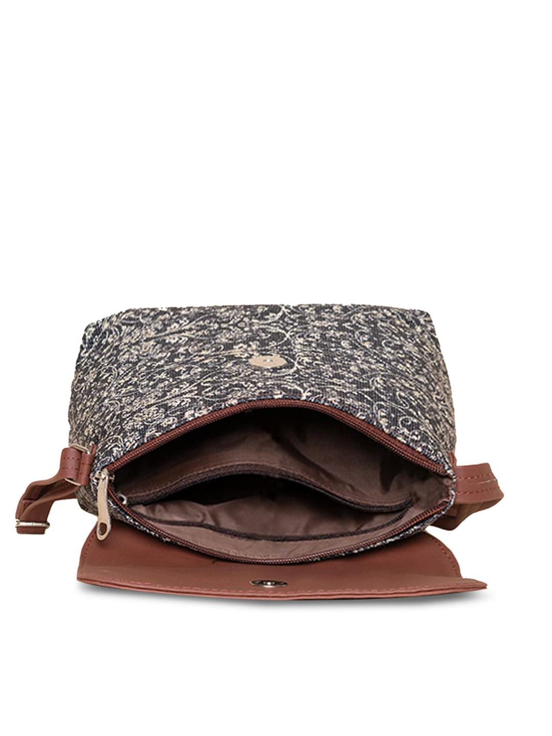 ZOUK Floral Printed Structured Sling Bag