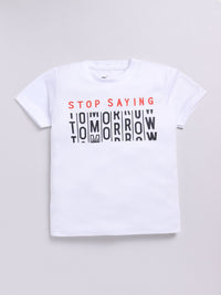 HRX by Hrithik Roshan Boys Typography Printed Rapid-Dry T-shirt