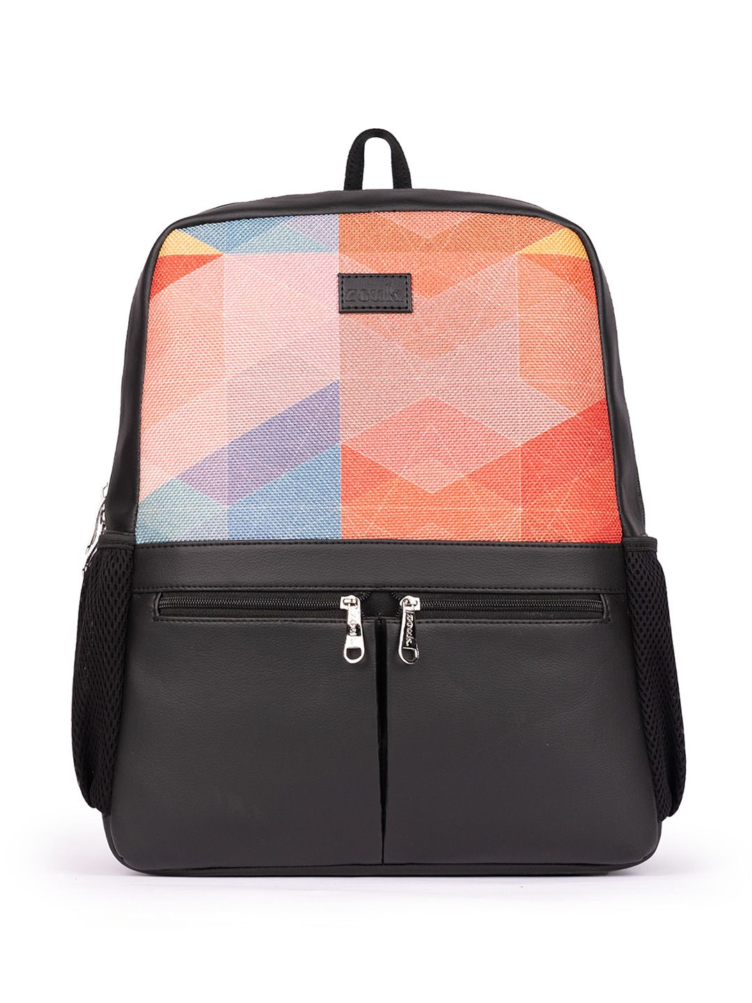 ZOUK Geometric Printed Backpack with Compression Straps Up to 16 inch