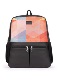 ZOUK Geometric Printed Backpack with Compression Straps Up to 16 inch