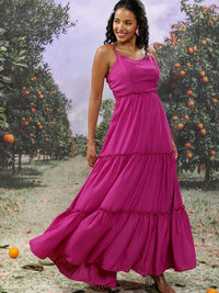 Tokyo Talkies Sleeveless Tiered Maxi Dress