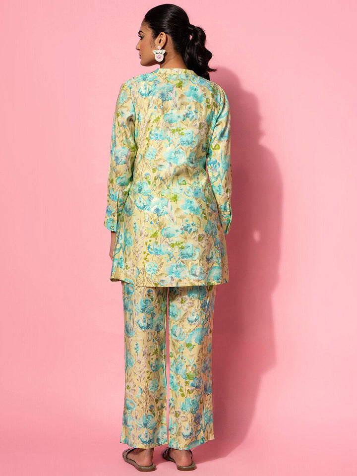Libas Floral Printed Tunic With Trouser Co-Ords