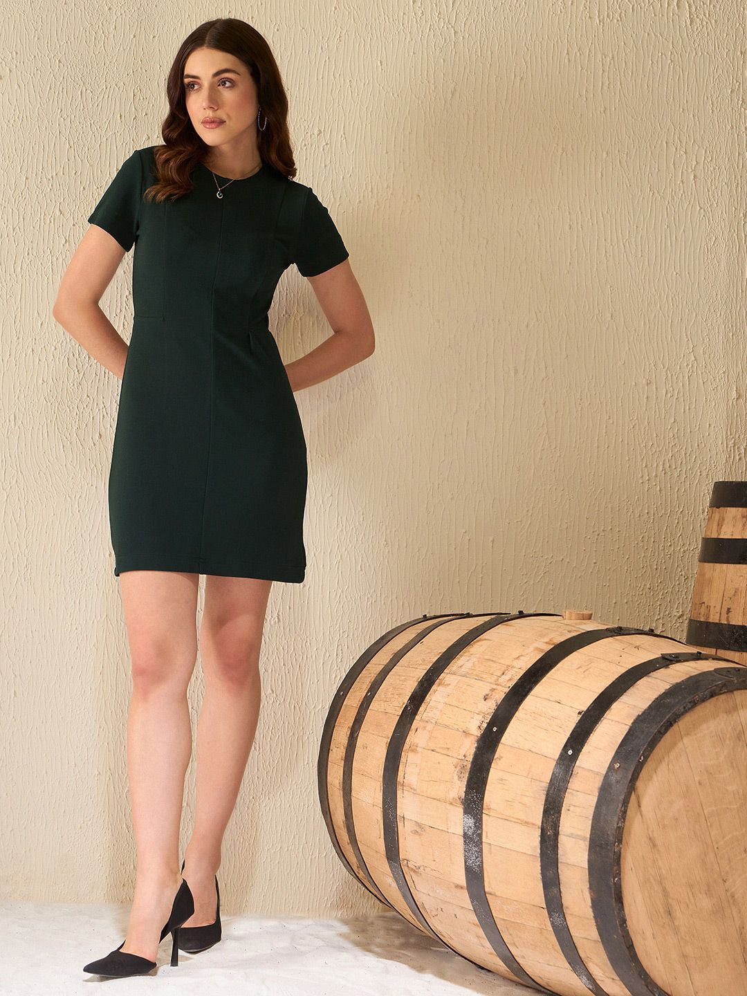 DENNISON Round Neck Sheath Dress