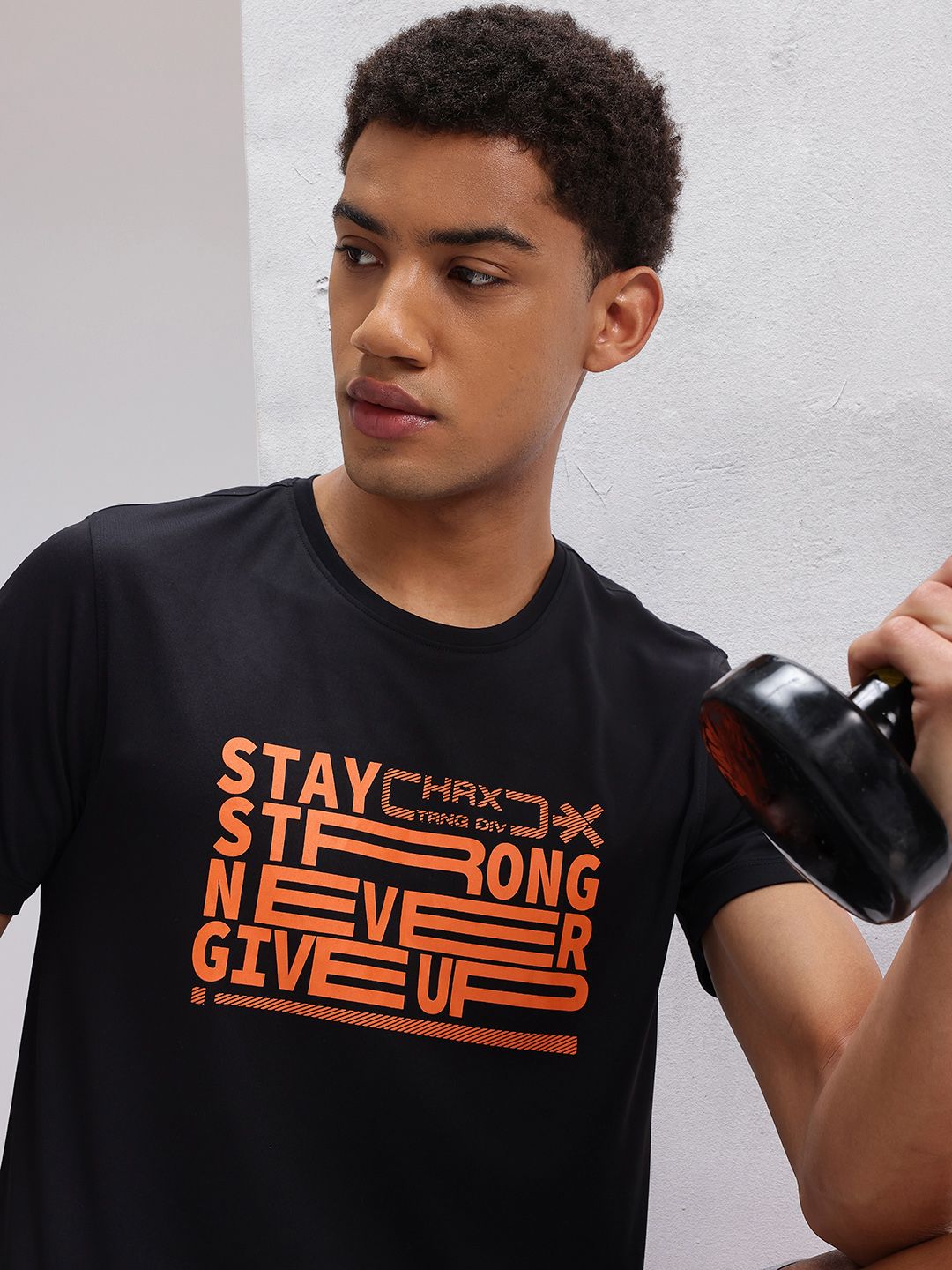 HRX by Hrithik Roshan Typography Print Rapid-Dry Training T-shirt