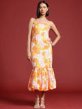 all about you Floral Print Drop-Waist Midi Dress