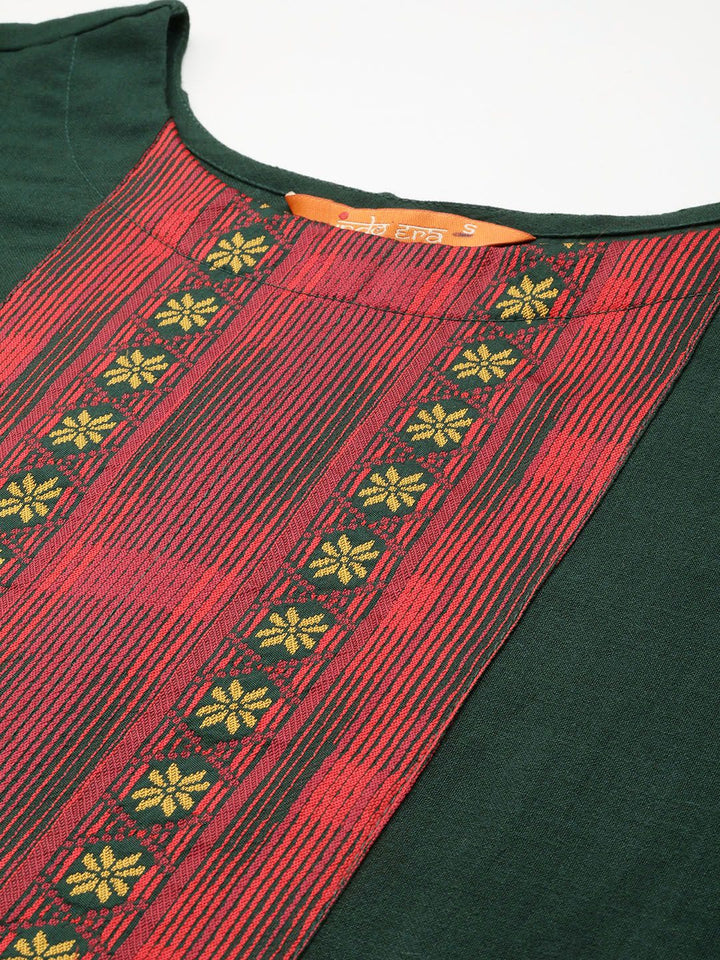 Indo Era Women Green Yoke Design Regular Kurta with Palazzos & With Dupatta