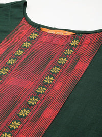 Indo Era Women Green Yoke Design Regular Kurta with Palazzos & With Dupatta