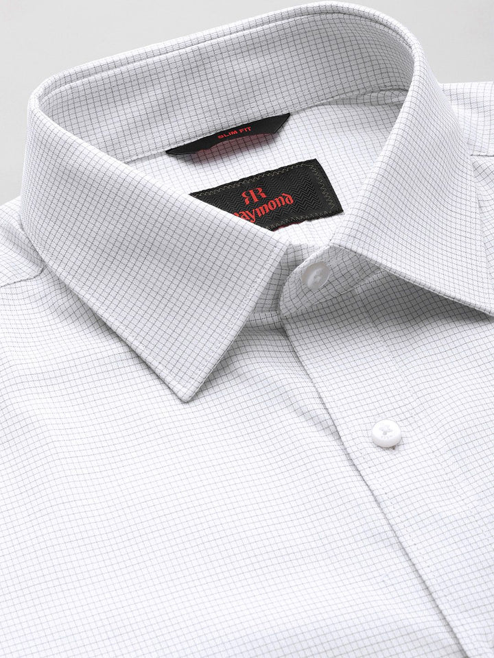 Raymond Men Pure Cotton Slim Fit Micro Checks Opaque Formal Shirt