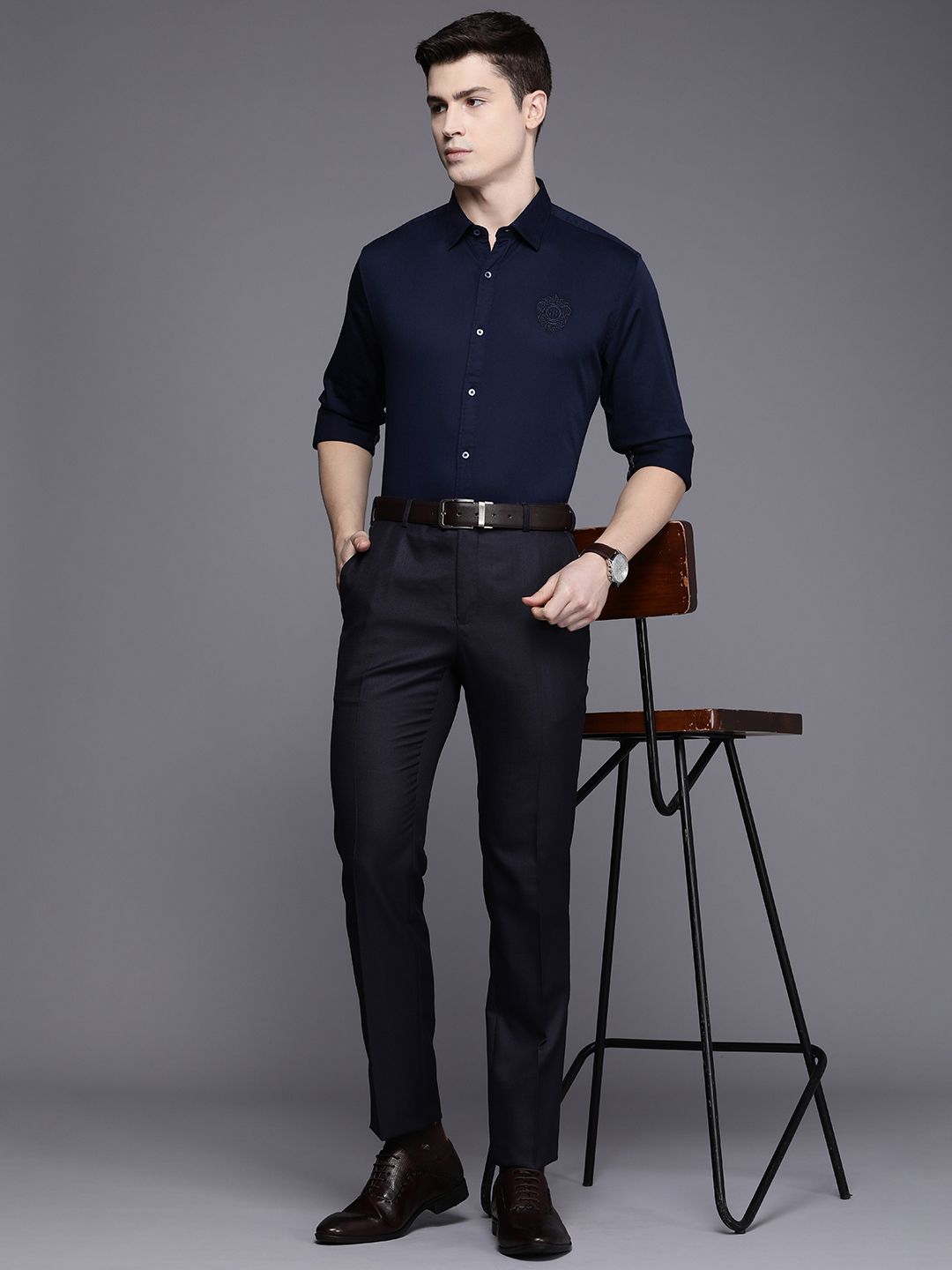 Raymond Applique Detail Slim Fit Formal Shirt