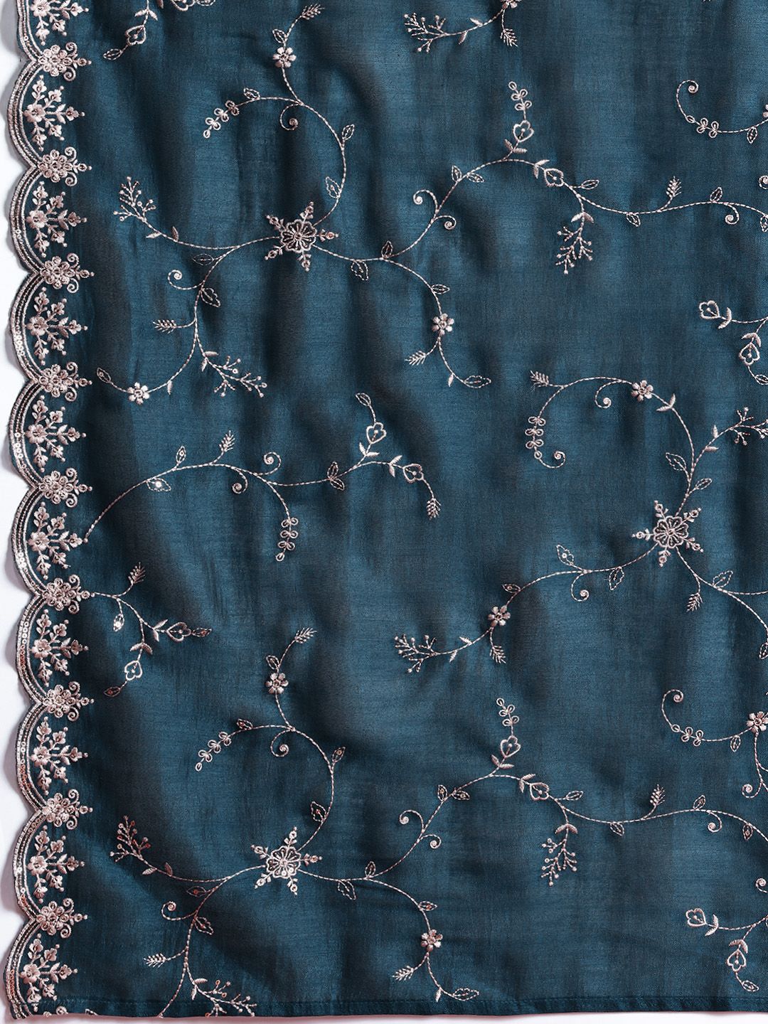 Indo Era Floral Embroidered Sequinned Kurta with Trousers & With Dupatta