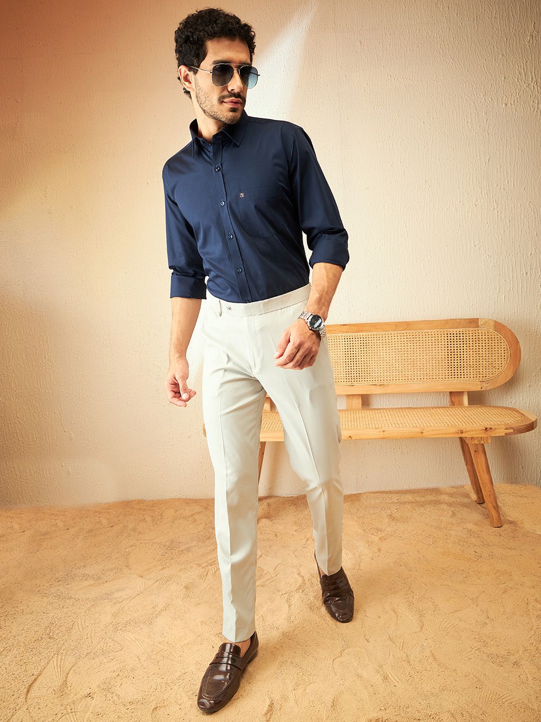 DENNISON Smart Spread Collar Cotton Formal Shirt