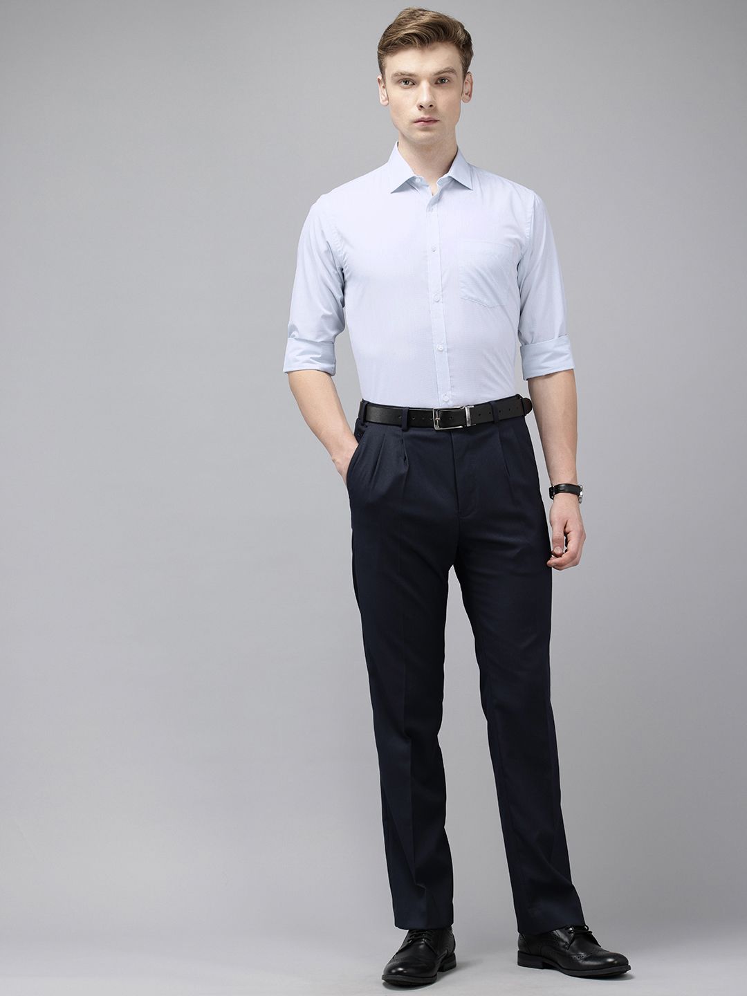 Park Avenue Slim Fit Micro Checked Formal Shirt