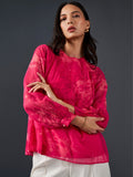 AND Floral Printed Gathered Detail Top
