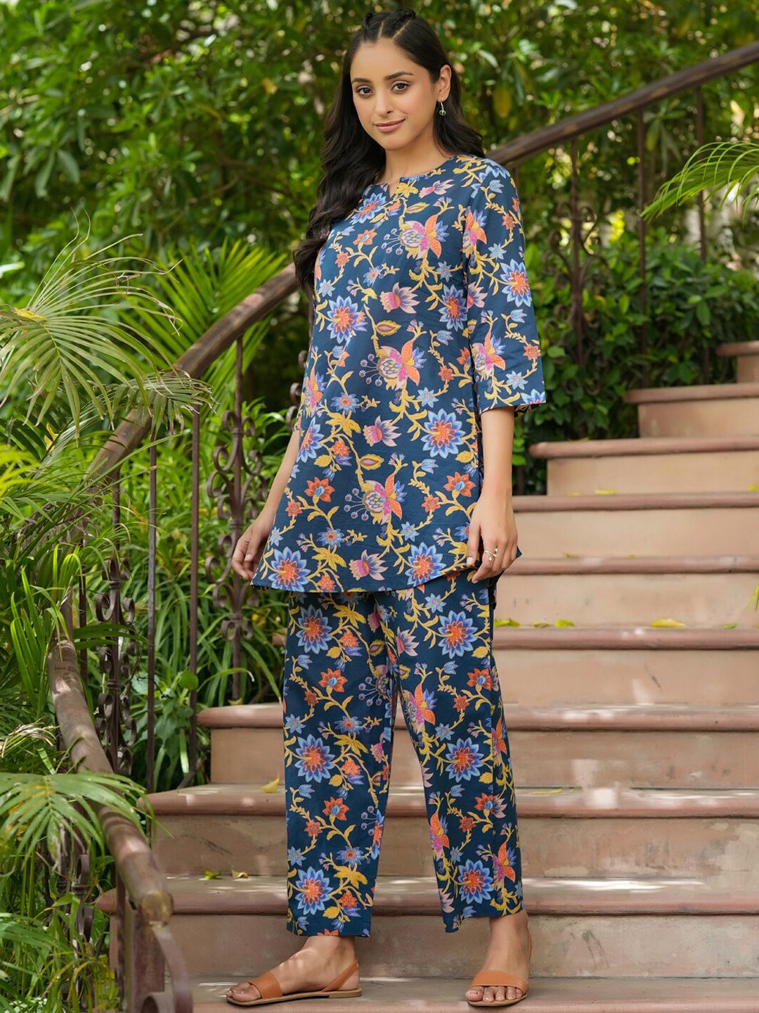 SANSKRUTIHOMES Printed Pure Cotton Night Suit