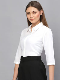 Style Quotient Women White Solid Formal Shirt