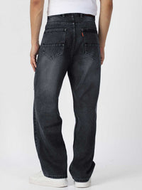 Urbano Fashion Men Pure Cotton Loose Relaxed Fit Slash Knee Heavy Fade Jeans